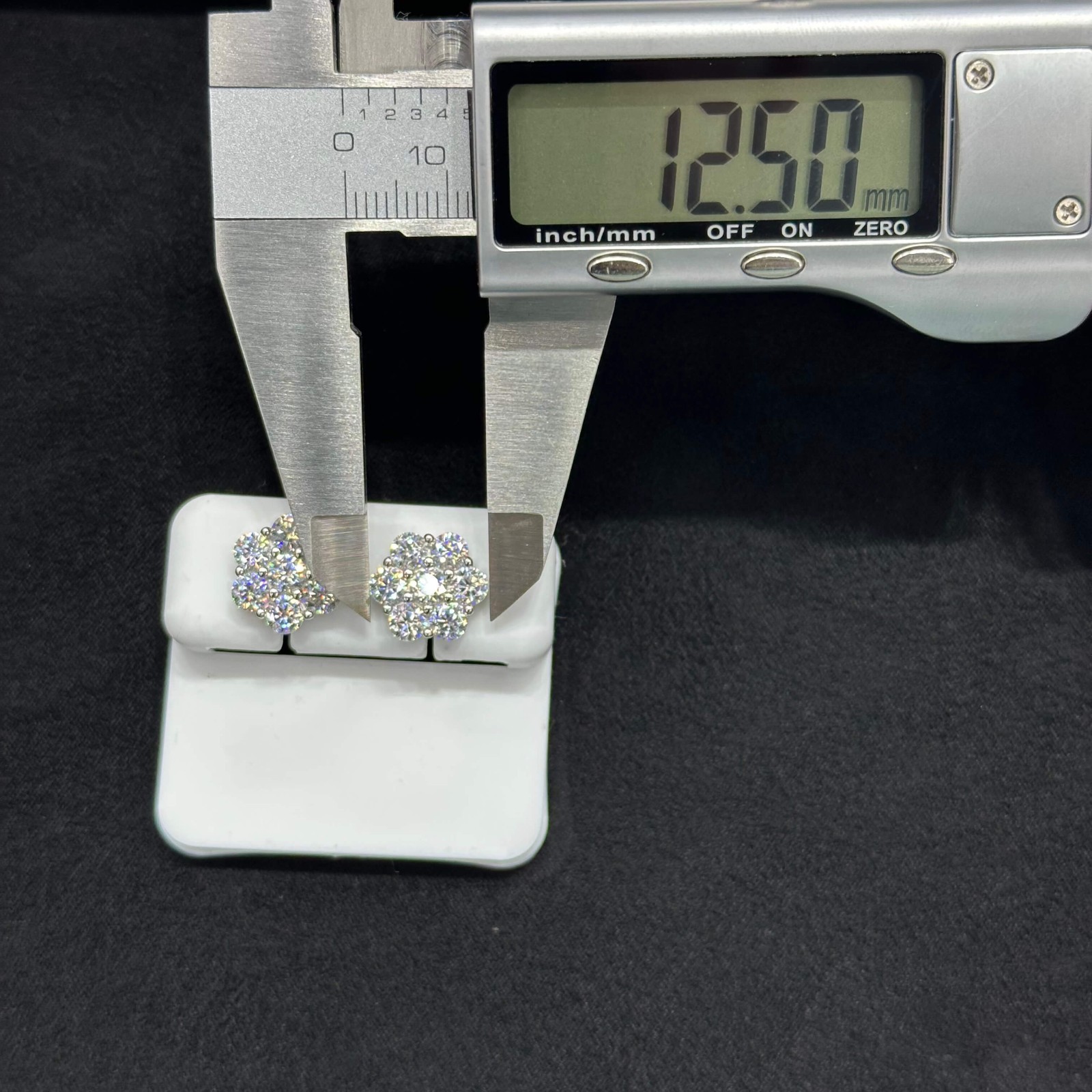 Big MOISSANITE Earrings VVS with 925 Sterling Silver 14K White Gold Coated