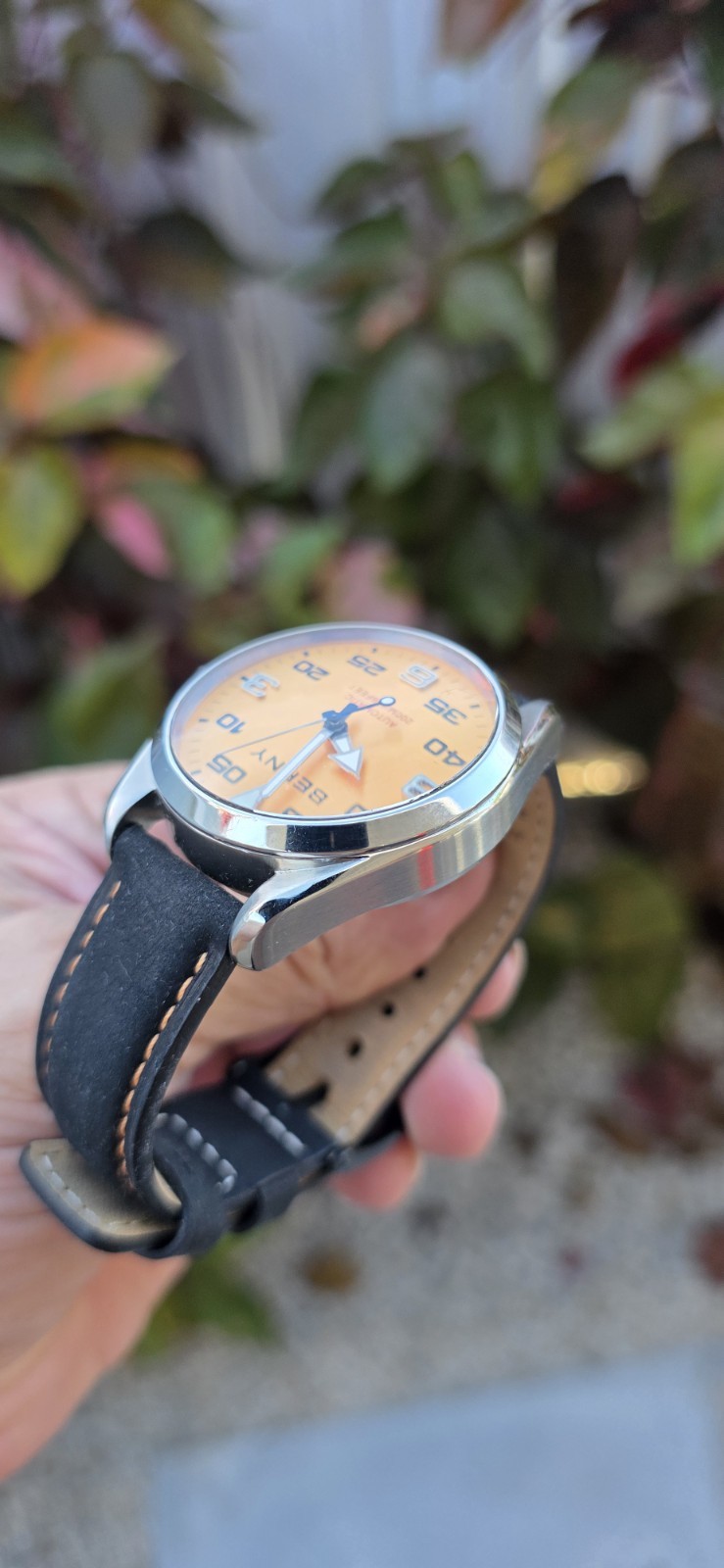 BERNY AM130M Automatic Watch NH35A Sapphire 200M Yellow Dial 40mm