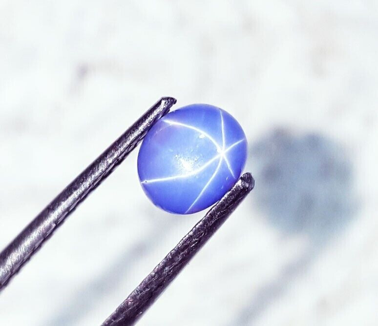 6 Rays Star Natural Blue Sapphire 1.30 Ct Certified Loose Gemstone ~ Free Gift