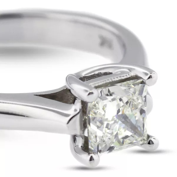 Solitaire Engagement Ring 14K Gold 3.05 Carat Princess Lab-Grown Diamond G VS1