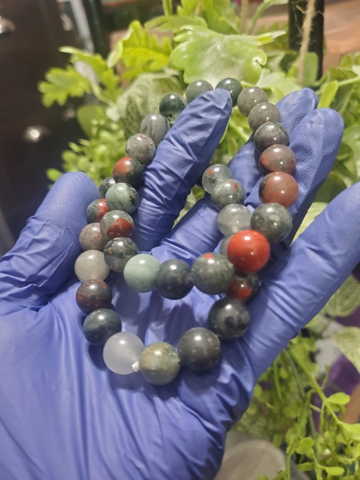 African‎ blood stone 10.8mm Bead bracelet 7″ Wrist Size