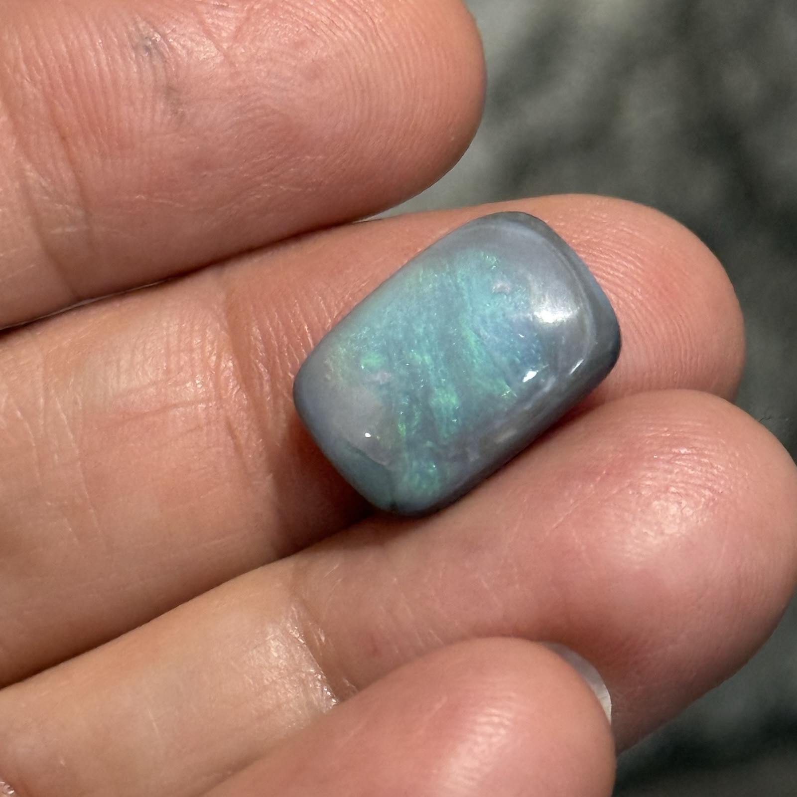 7.10ct 15.7×10.6×5.4mm Solid Picture Australian Black Opal Cabochon Loose Gem