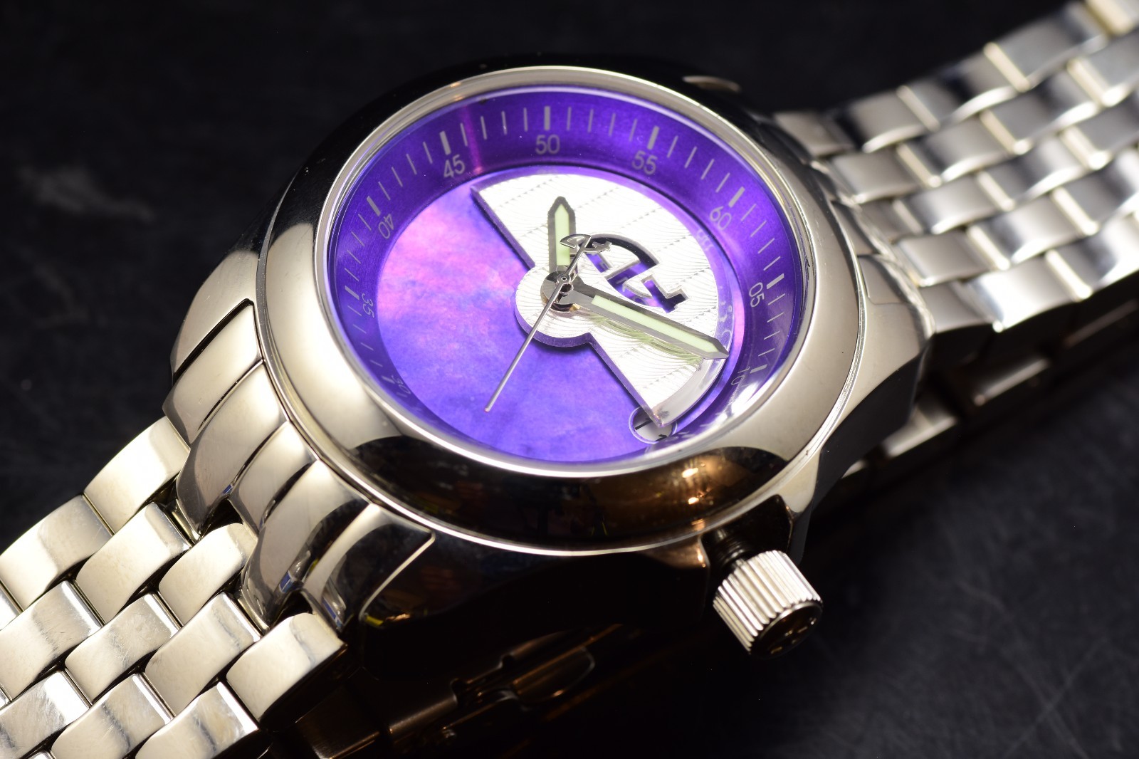 ANDROID Men’s Aragon HYDRAUMATIC Purple Dial LIM ED AUTOMATIC Watch AD680 RARE