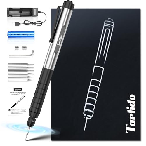 Engraving Pen, USB Rechargeable Cordless Rotary Tools, Black With Standard Kit