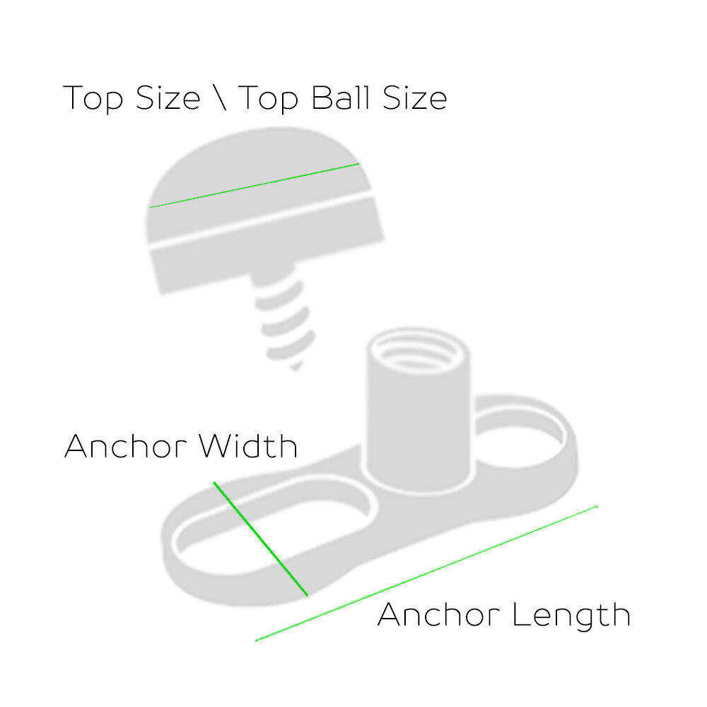 Dermal Anchor Tops with Round Prong Set CZ Center and CZ Around