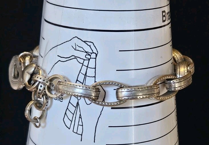 Brighton Deja Vu Silver Tone Chain Link 7 1/2″-8″Adj Inch Bracelet
