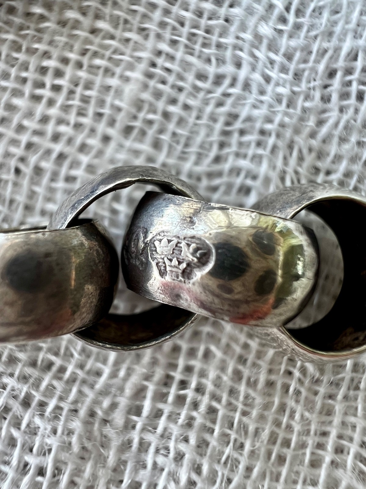 Antique Swedish Sterling Silver Belcher Watch Chain Shepherd Hook 13.5″