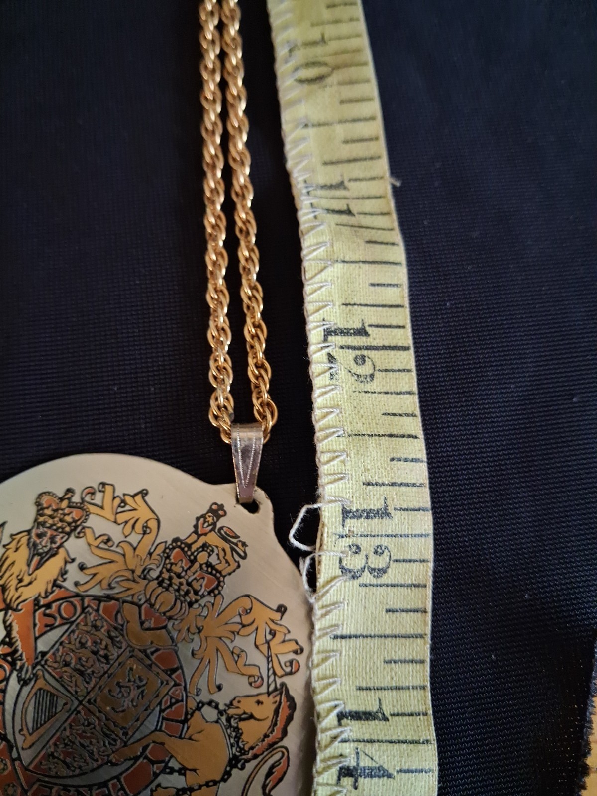 Reed & Barton Damascene Coat of Arms Pendant Necklace