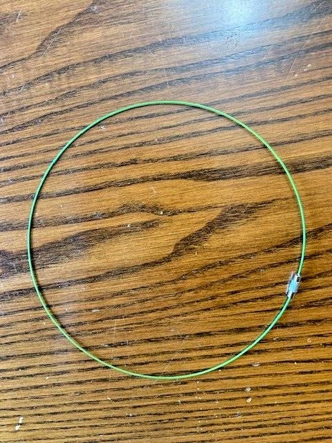 10 pcs Green Memory Wire Choker Coated Necklaces with Silver Screw Clasps – 18″
