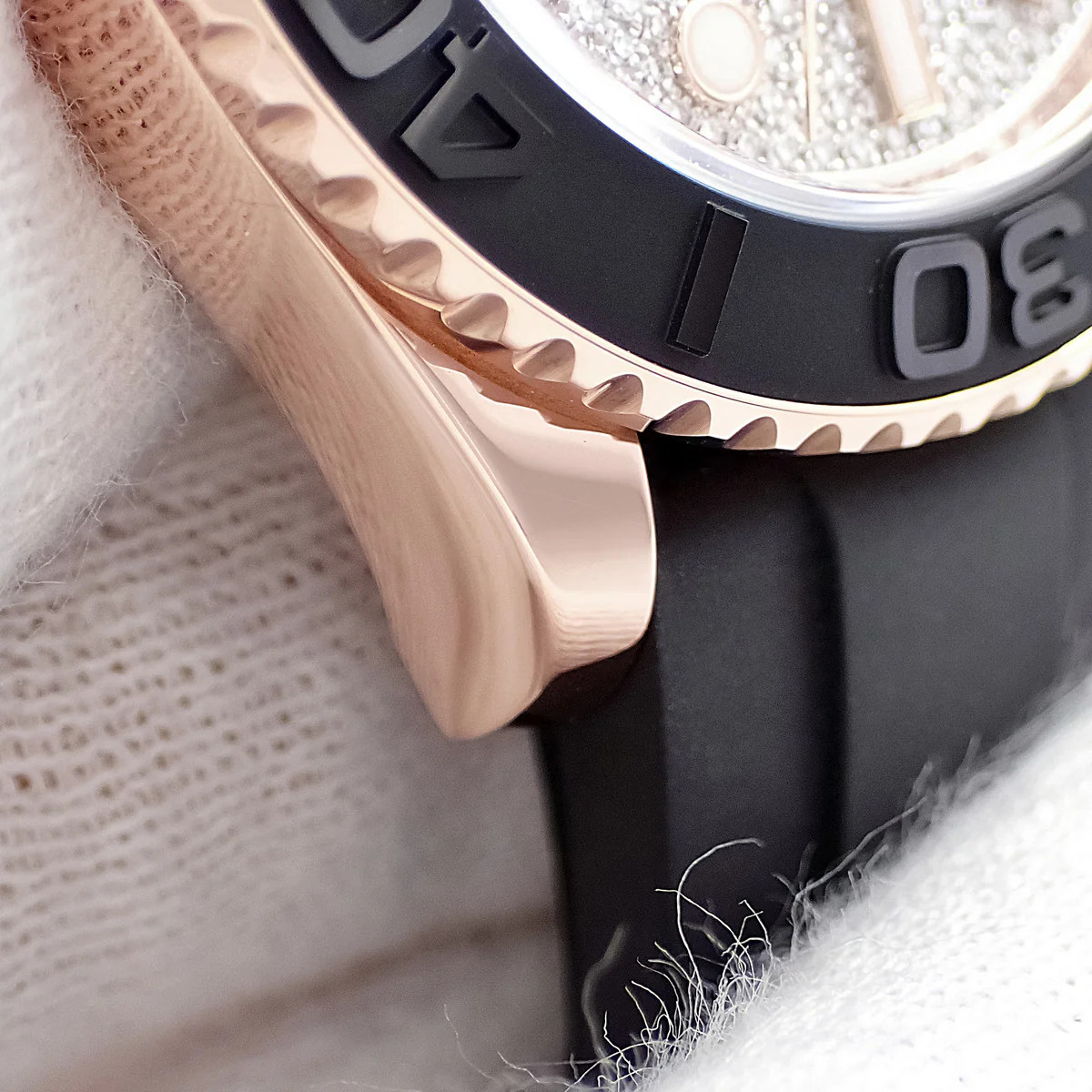 Rolex Yacht-Master 37 268655 Rose Gold Ceramic Rubber Diamond 37mm #HDW733