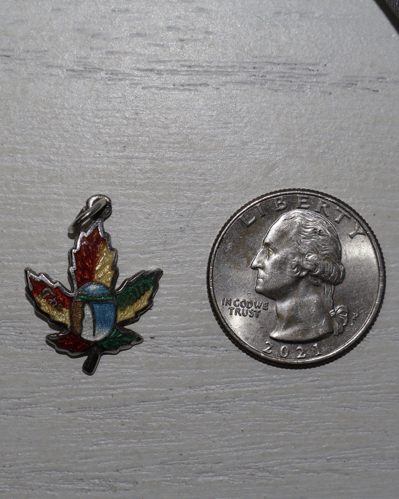 Vintage Maple Leaf Sterling Silver Charm 2.52G / 1.1in