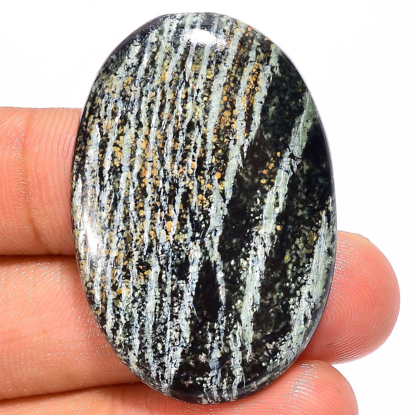 Natural Green Swiss Opal Oval Shape Cabochon Gemstone 48.5 Ct 39X26X5mm GC-22744