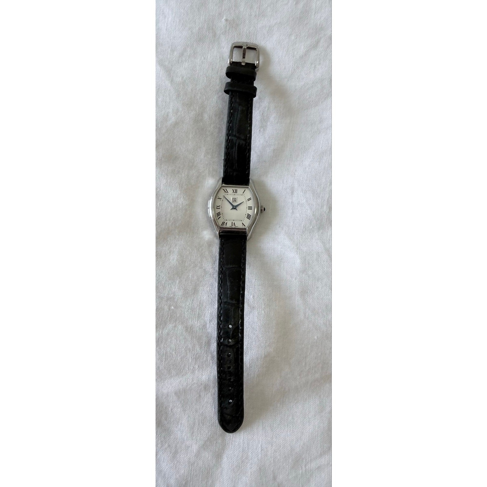 ESQ by Movado | Women’s O/S | All Steel Watch Swiss | Black Leather Band E5345