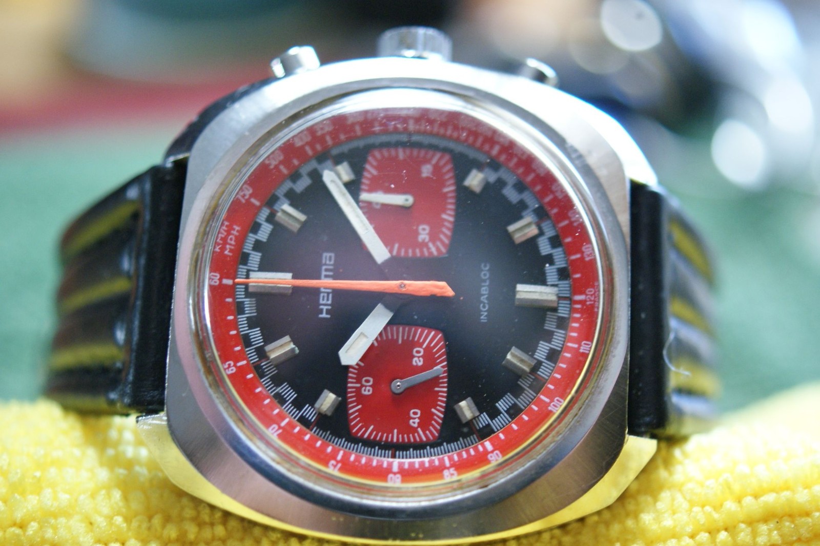 Vintage Herma Racing Design Valjoux 7733 / 45 Minute Hand Wind Chronograph