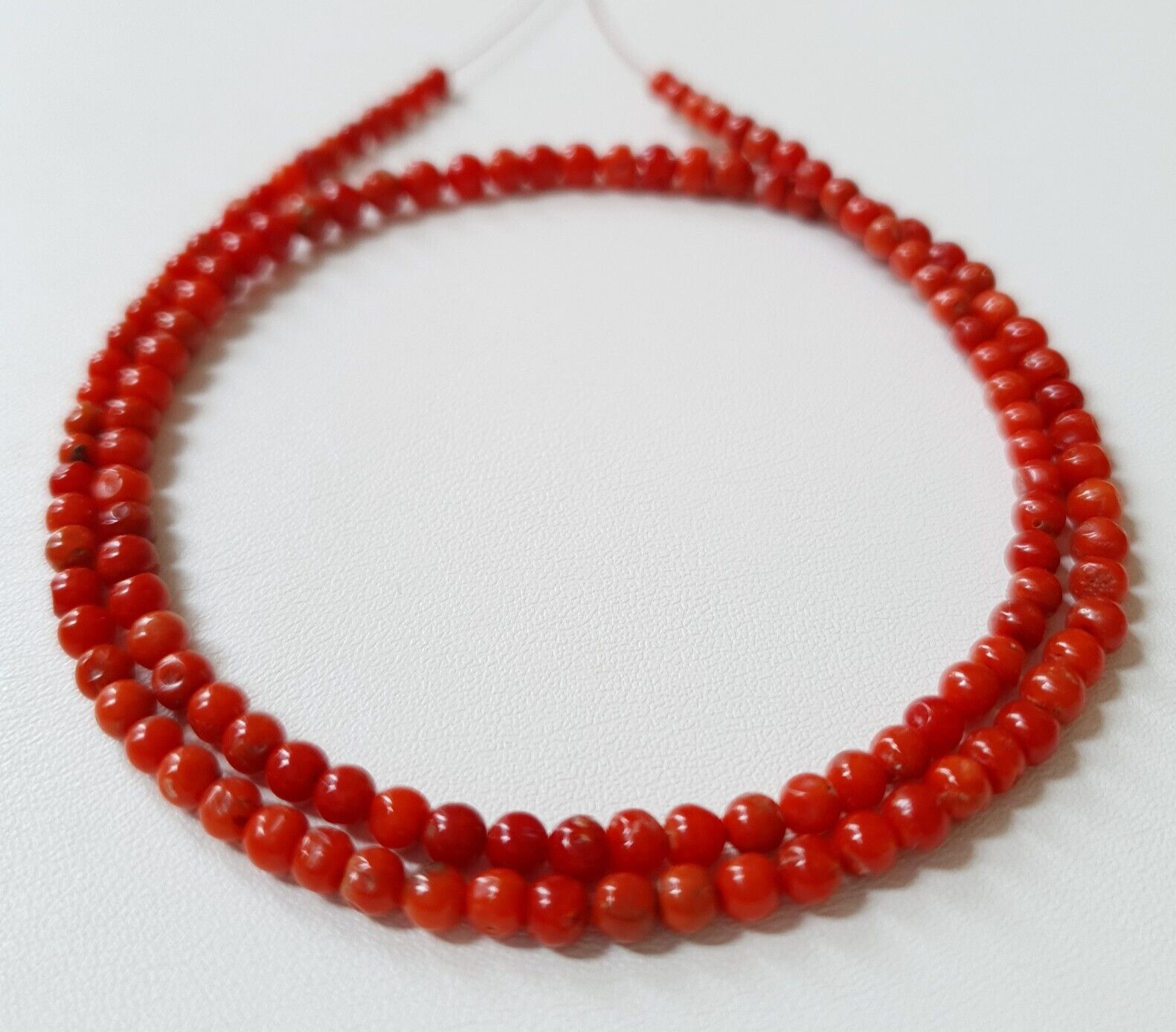 4’MM to 3’mm Italy Coral Smooth Round Beads Natural Loose Mediterranean Sea Bead