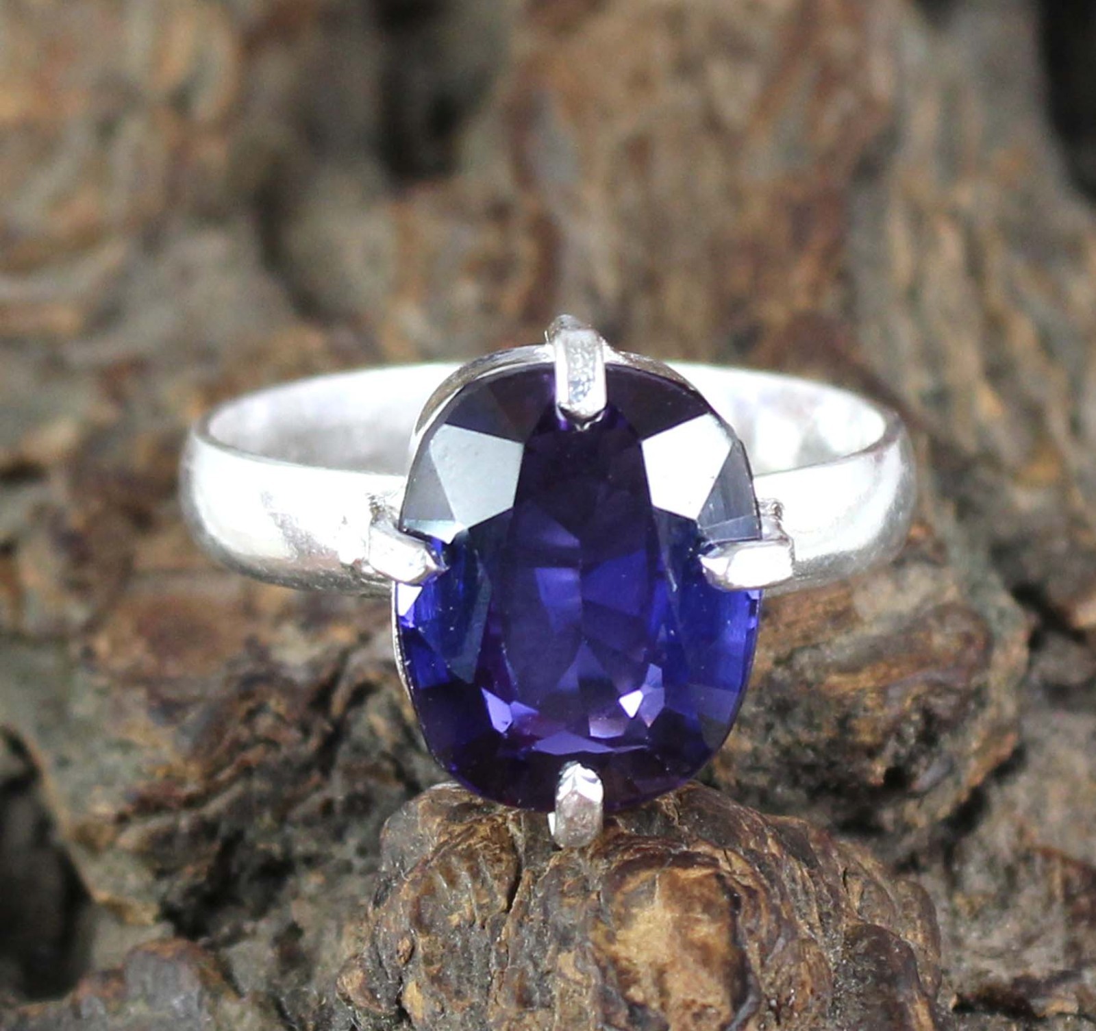 7.30 Ct Certified Natural Boysenberry Sapphire Cushion Gemstone Engagement Ring