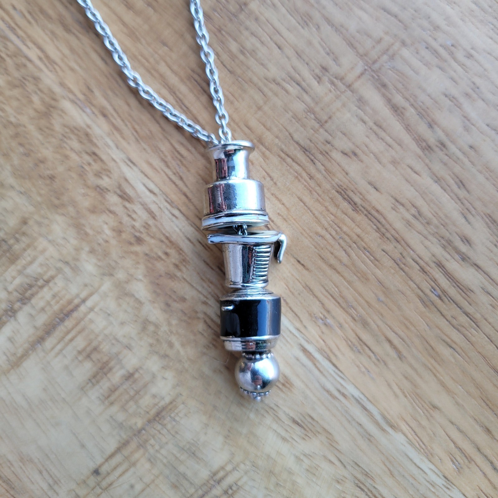 Unique Silver Tone Coffee Maker Charm Pendant Necklace for Women
