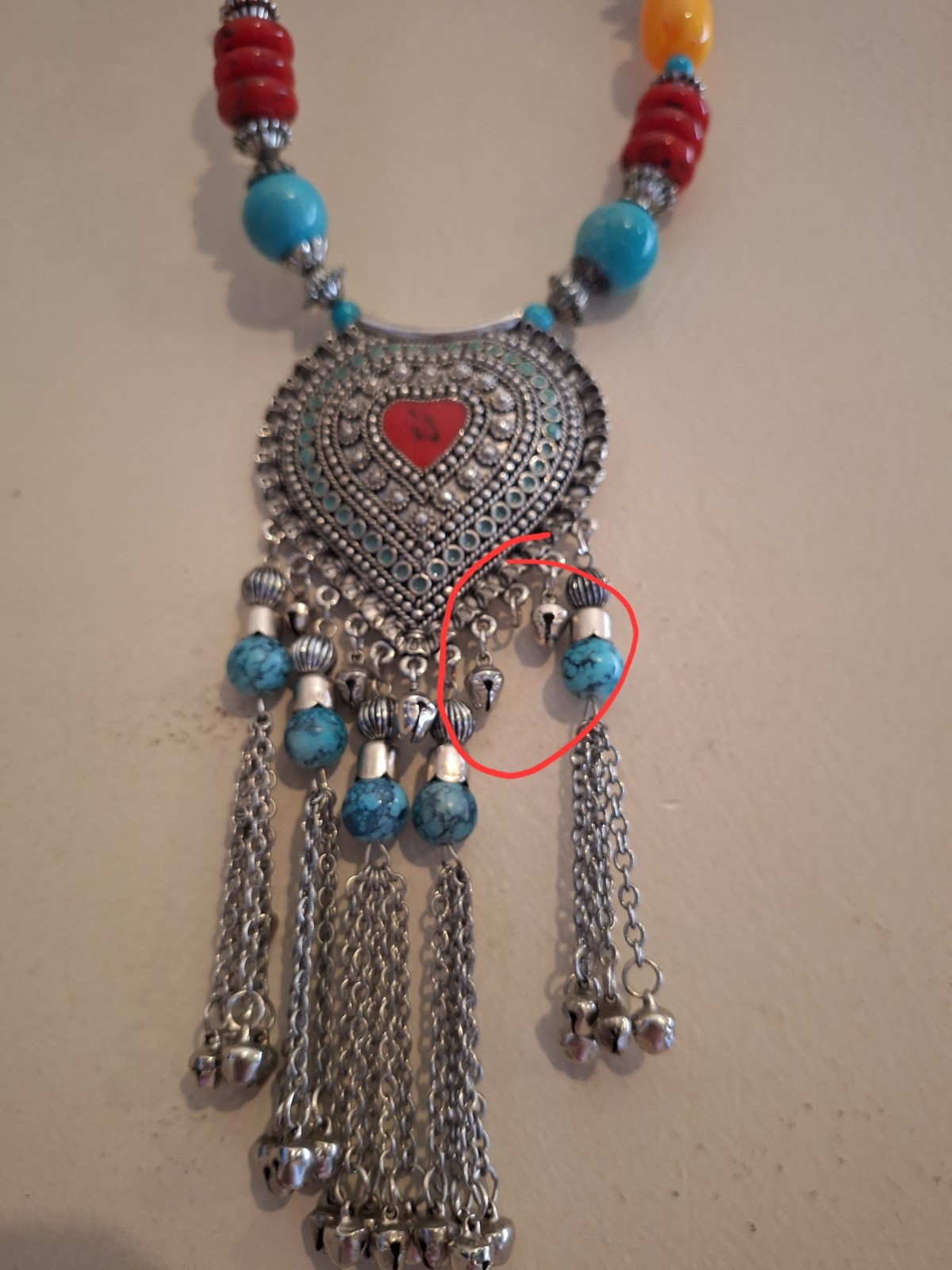 Vintage Ethnic Tibetan Heart Necklace Boho Tribal Colorful Beaded Tassel – READ(