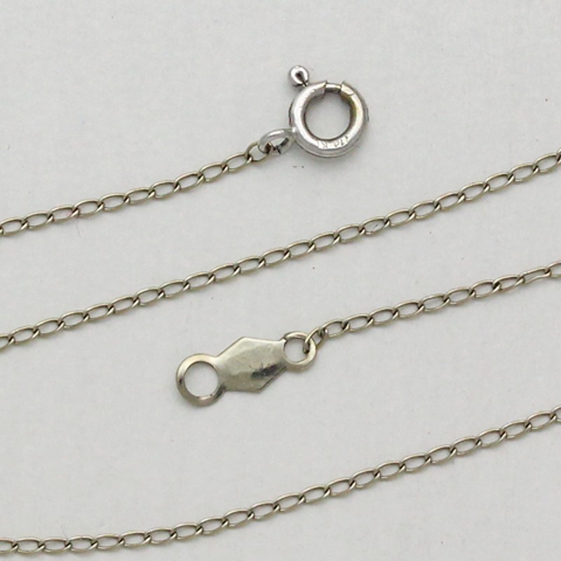 14K White Gold Pearl & Accent Diamond Vintage Pendant 15 Inch Long Necklace