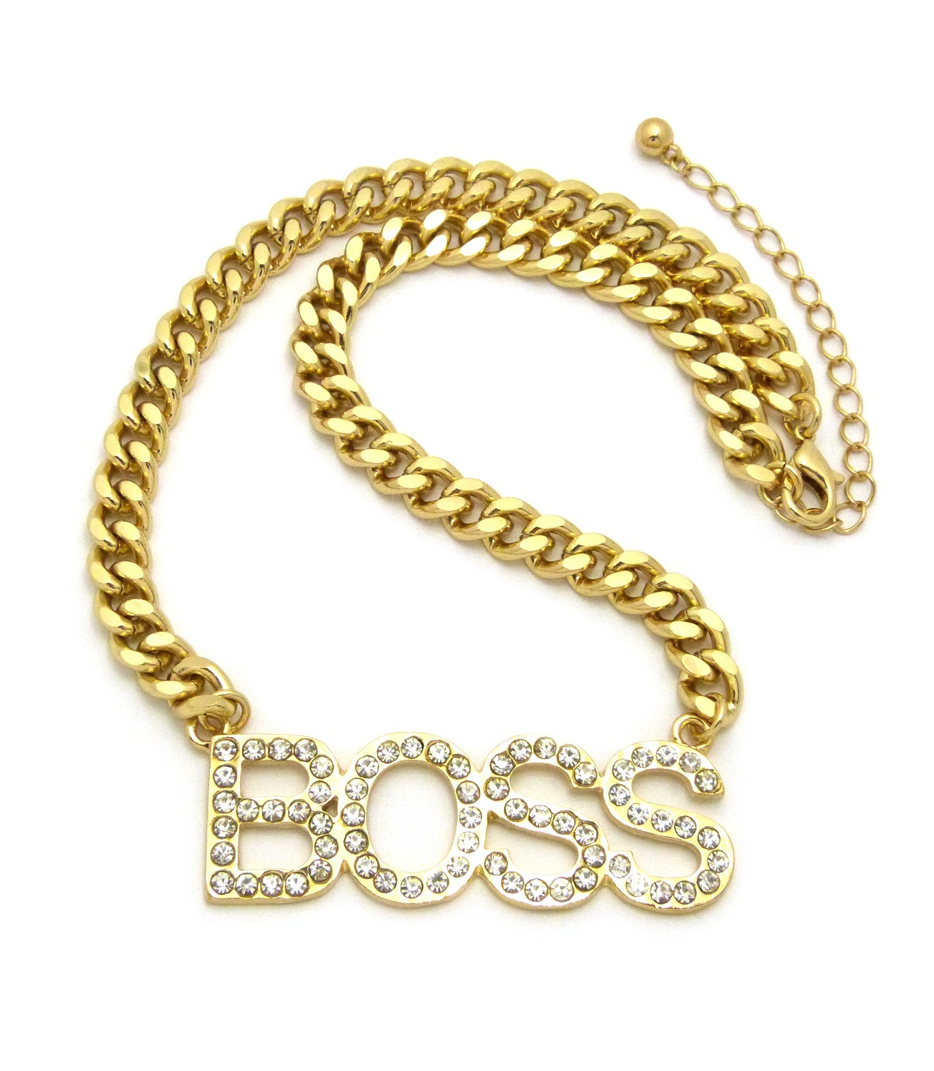 NEW BOSS PENDANT 8mm/20″ LINK CHAIN OR 5mm/24″ CUBAN CHAIN NECKLACE