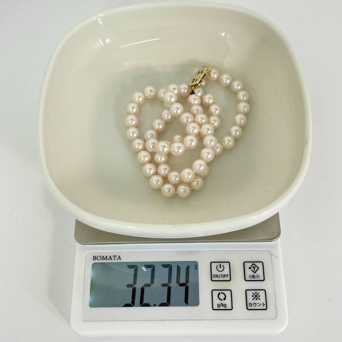Mint Mikimoto Akoya Pearl Strand Necklace 46cm K14 14K Gold Clasp Auth