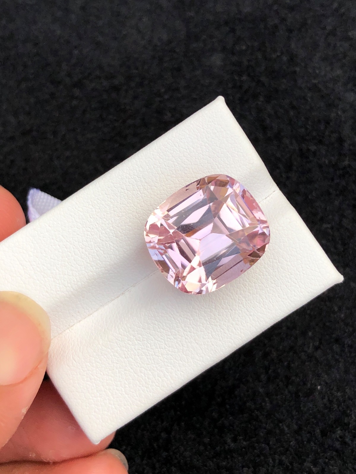 26.6. Carat Natural Cut Kunzite Cushion Shape loose gemstone From Afghanistan
