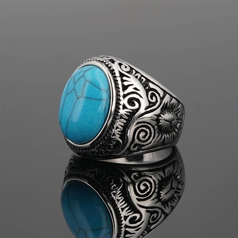 Stainless Steel Retro Tiger Eye Stone Ring,Black Onyx Oval More Color Stone Ring