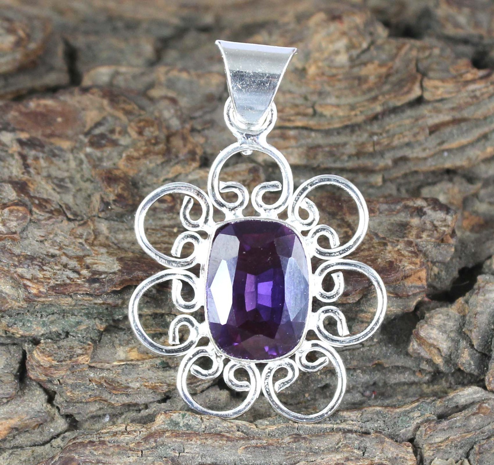 Boysenberry Sapphire 9.85 Ct Natural Cushion Gemstone Men’s Pendant Veterans Day