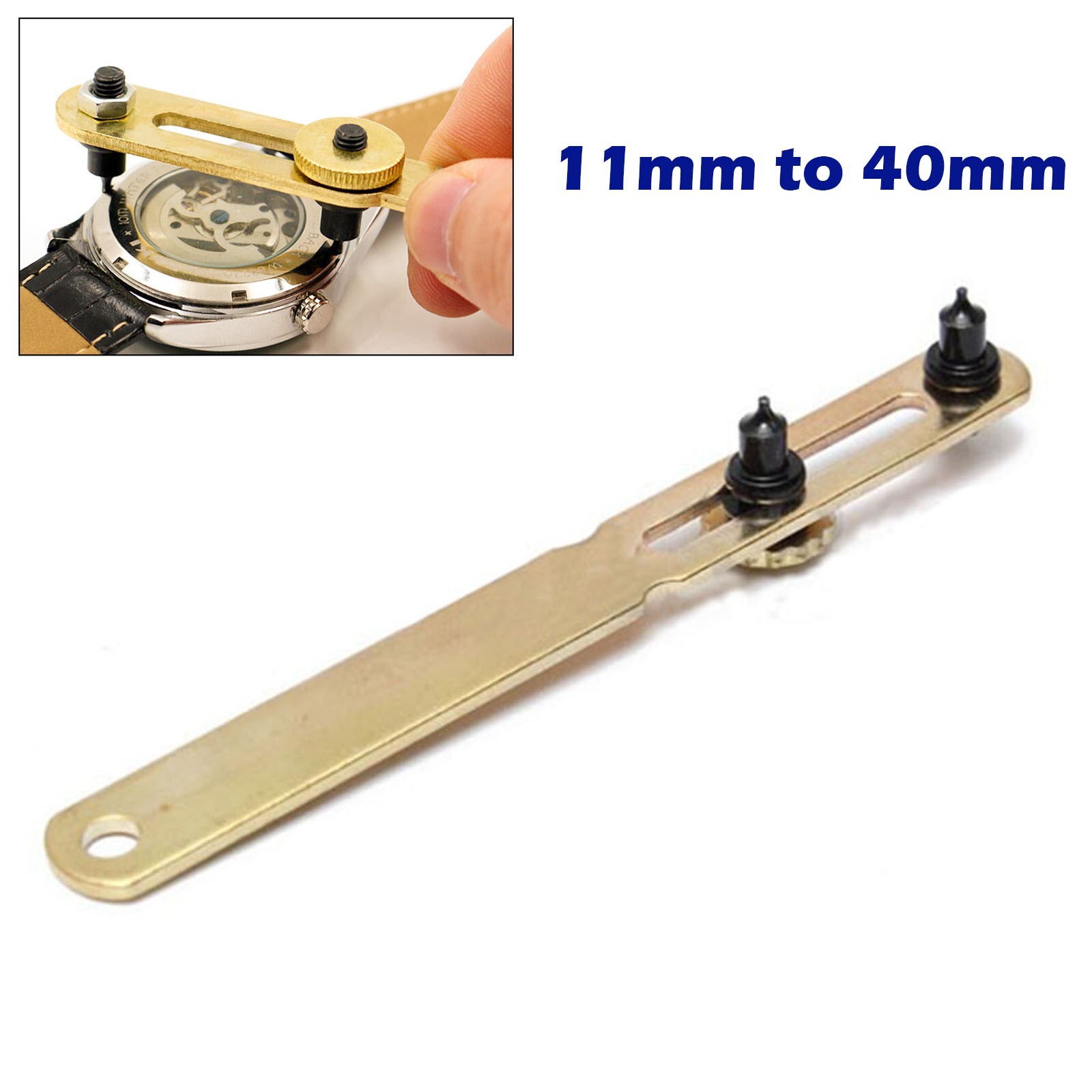 Two Claw Watch Lid Opener Adjustable Wrench Watchmaker Tool 11mm to 40mm