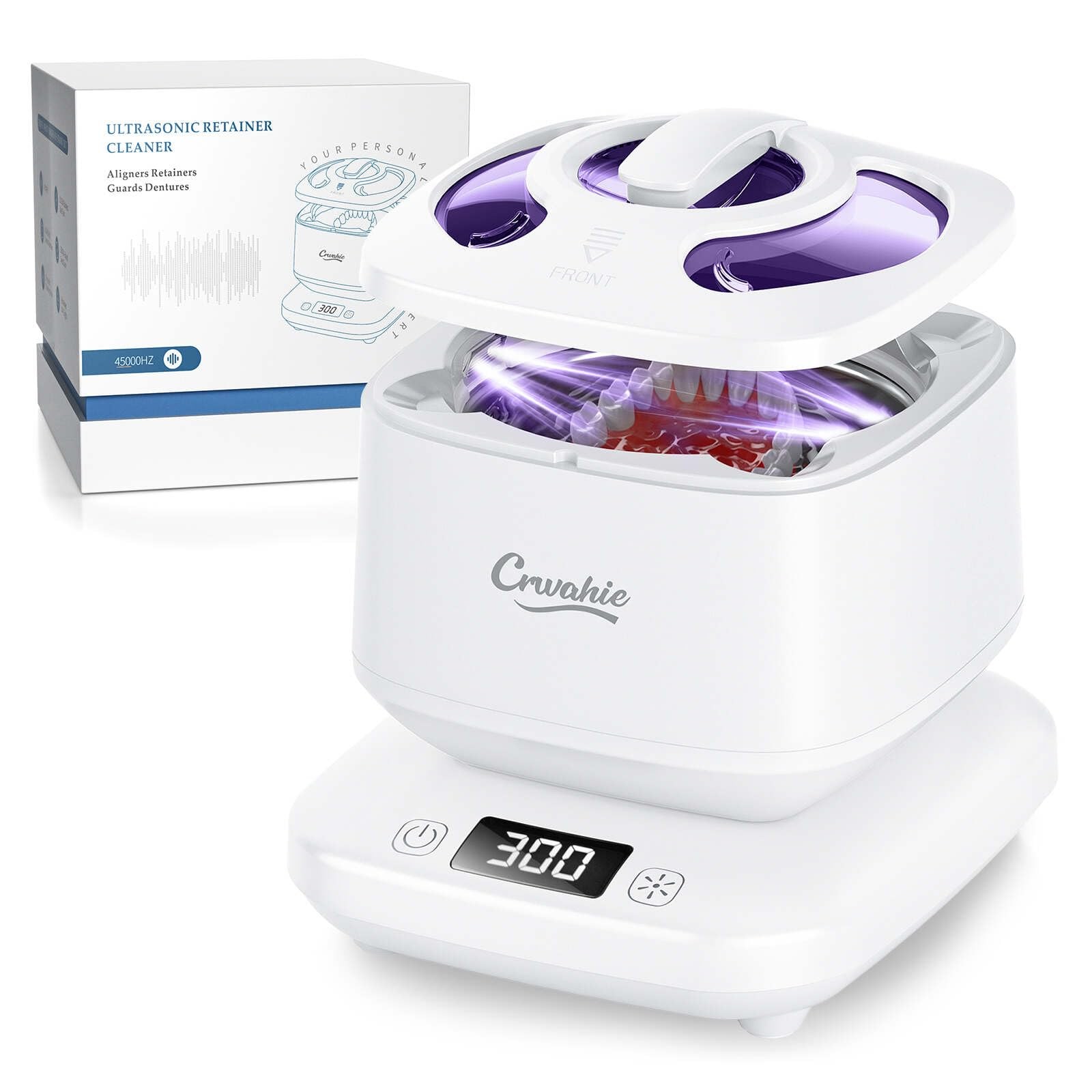 Ultrasonic Retainer Cleaner, Detachable 45kHz Retainer Cleaner Machine 3 Mode…
