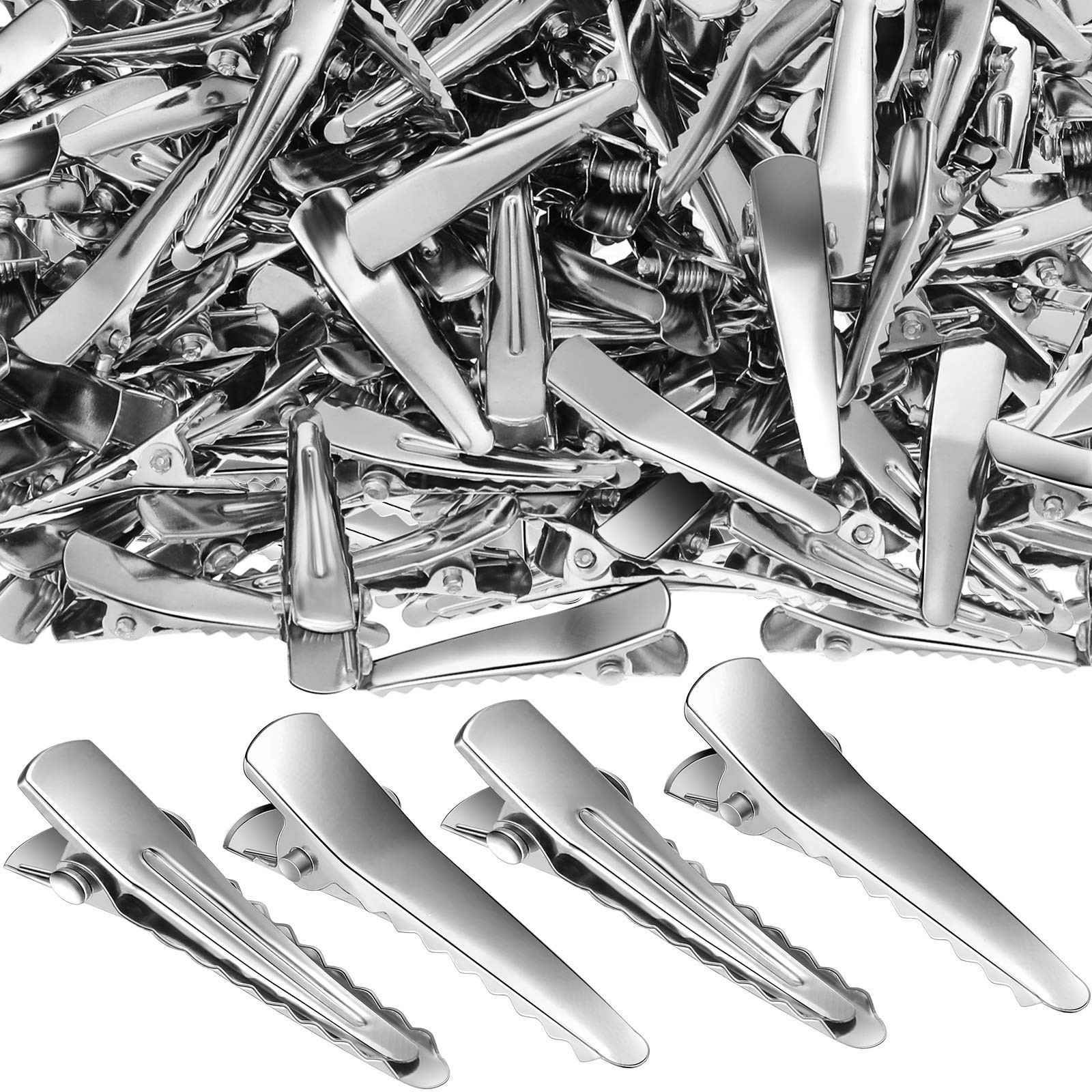 Chuangdi 200 Pieces Silver Metal Alligator Hair Clips tiny small Duckbill Tee…