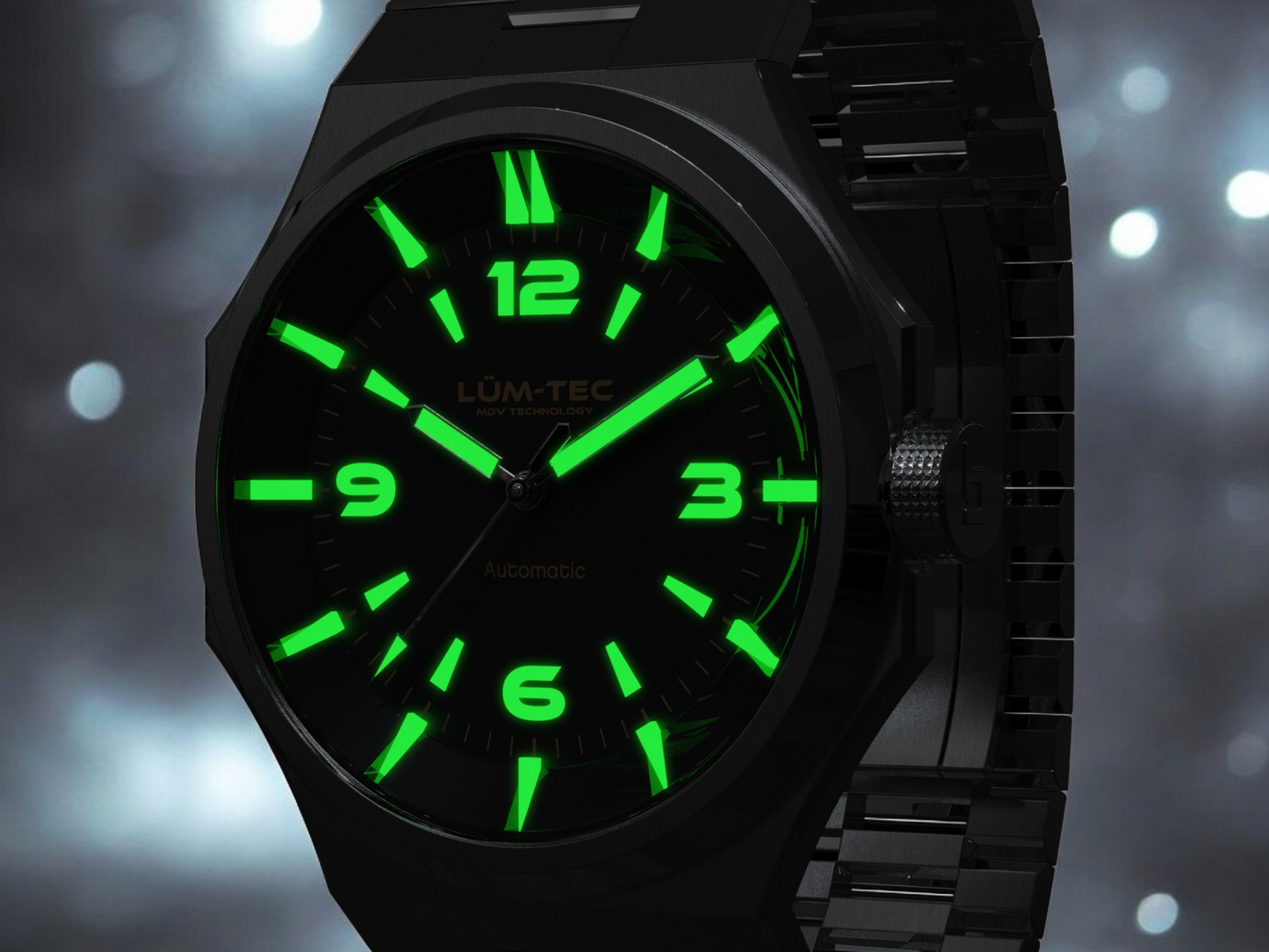 Lum-Tec Mens Automatic Watch 42mm Eclipse E1 Gray Dial Hi Precision Miyota 9039