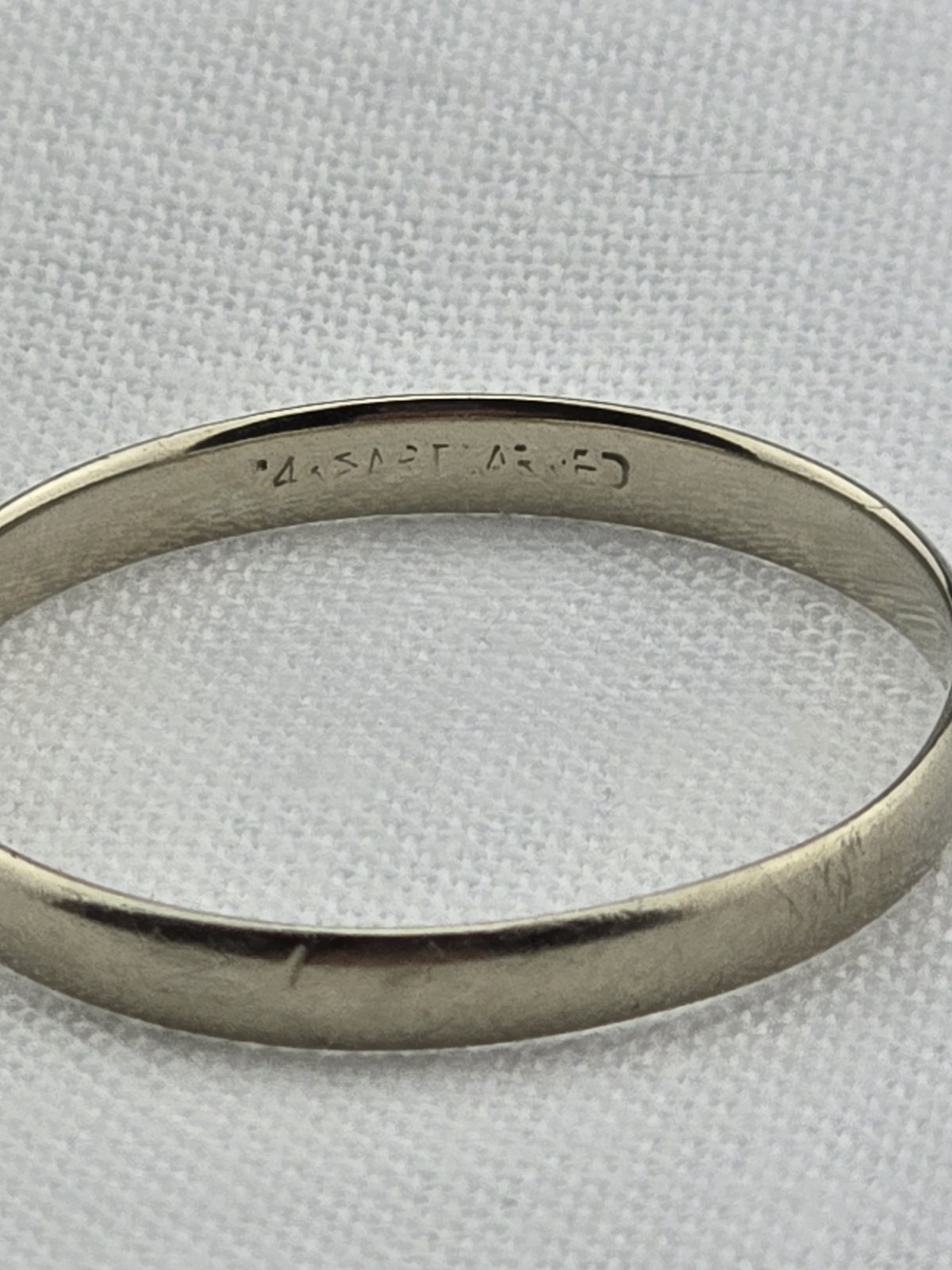 Vintage 14K white gold BAND Wedding Thumb Ring 2.5 mm Stack sz 11.25