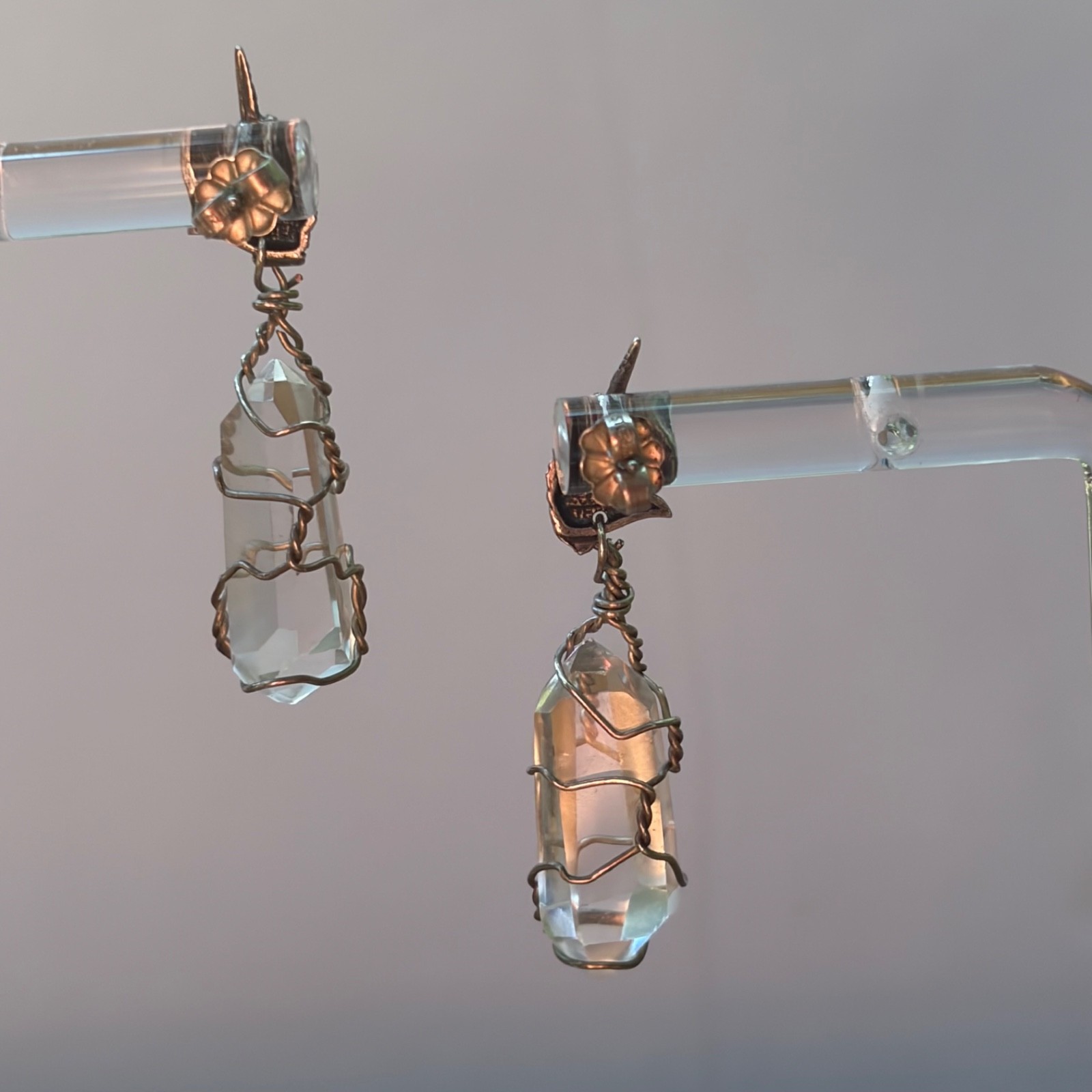 Vtg Carol Felley Unicorn Horse Dangle Earrings Sterling Silver & Crystal Signed