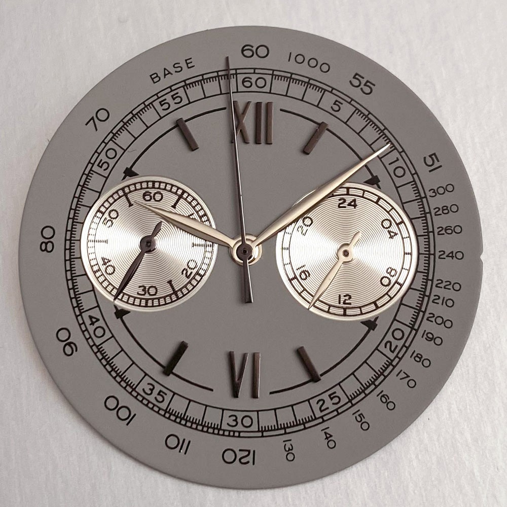 38mm Retro Stainless Steel Watch Case Dial For Miyota OS20 Chronograph Quartz