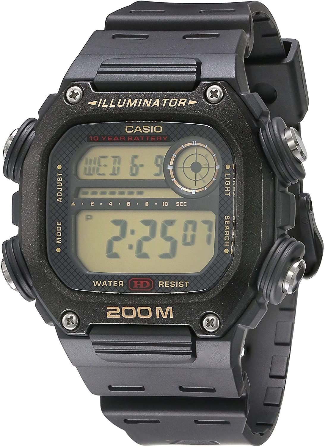 Casio Watchband Models: DW-291, W-737, AE-1500 Original Casio Strap Black Resin