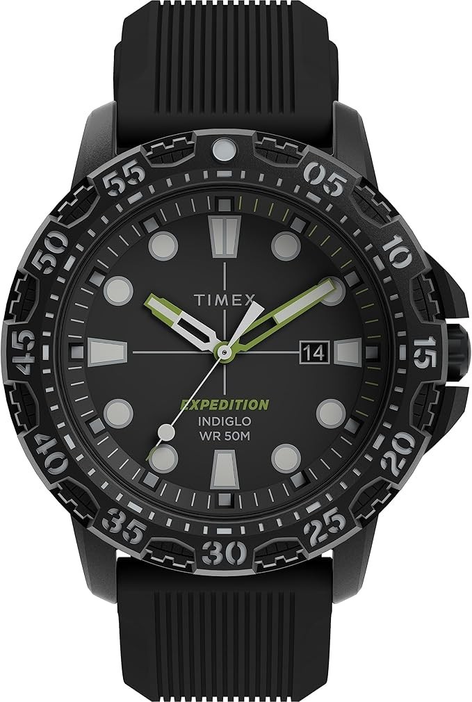 Timex TW4B31500, Gallatin, Expedition Black Resin Watch, 50 Meter WR, Date