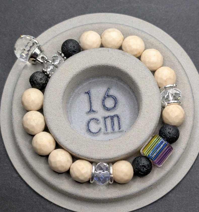 Women’s Stylish Fun Prism Stone Beaded Stretch Bracelet (16cm) Small Wrist