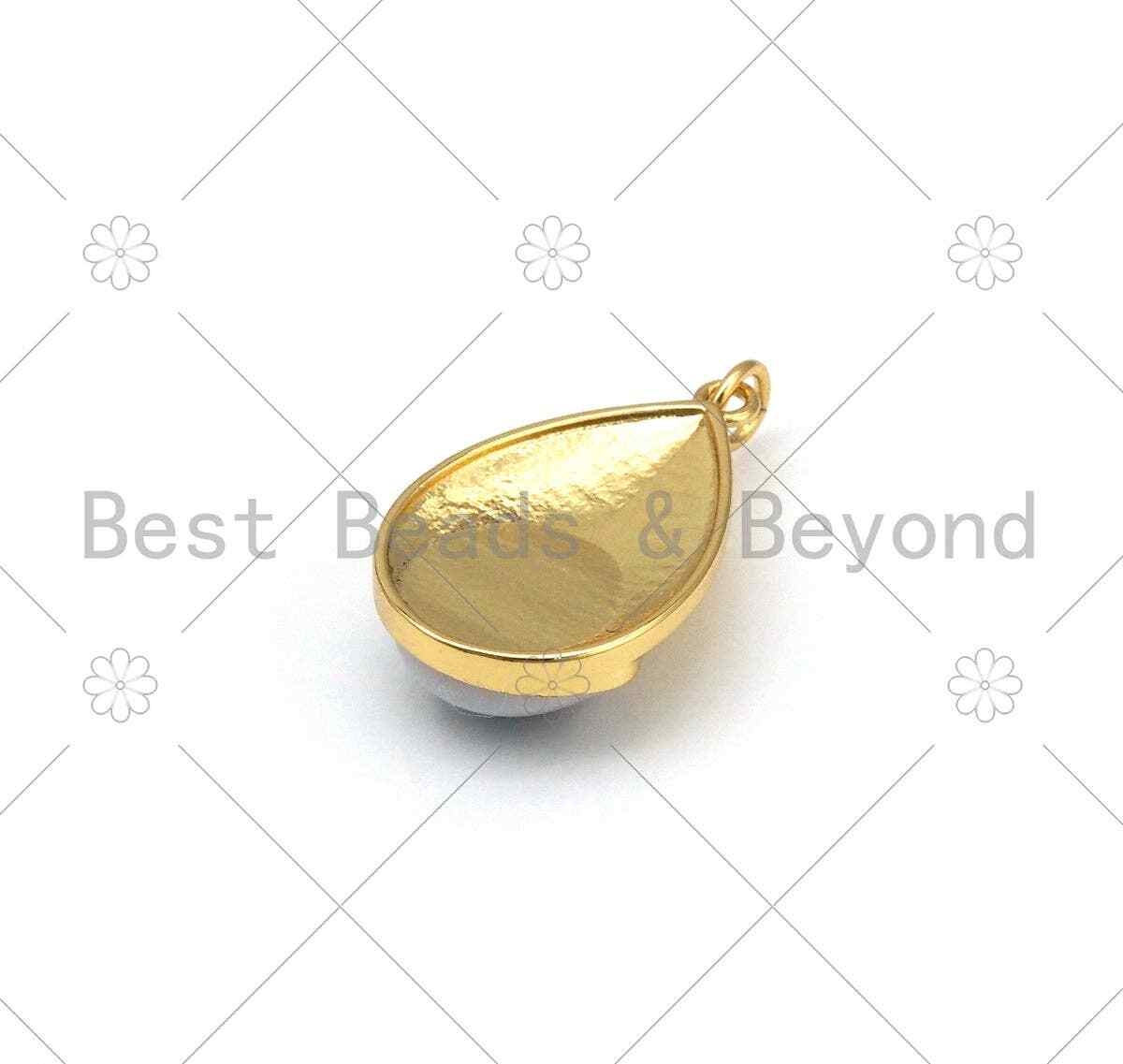 Gold Filled Drop shape Colorful Evil Eye Charm, Teardrop Shape Pendant,
