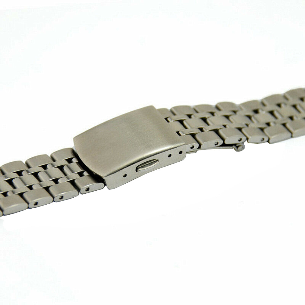 16 18 19 20 21 22mm Silver Pure Solid Link 316L Stainless Steel Watch Strap Band