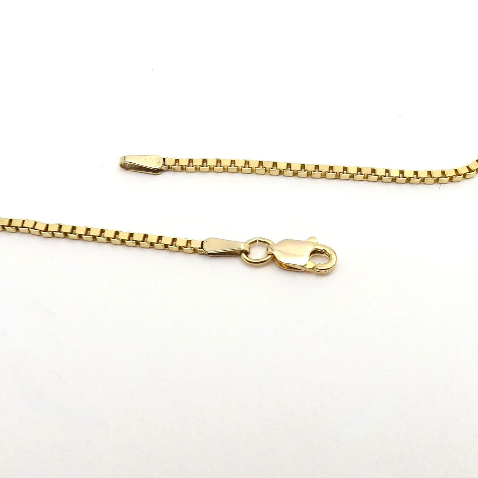 14k Gold Box Link Pendant Chain Necklace 30in 10gr New