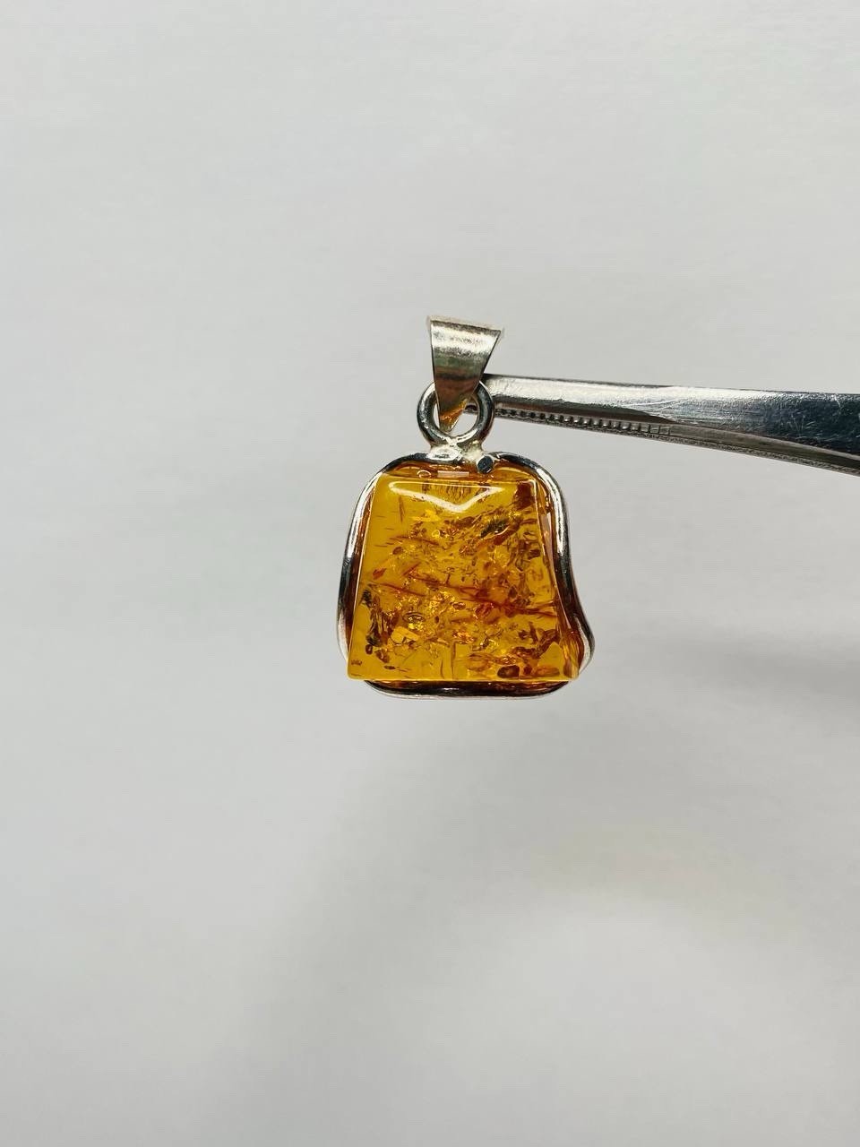 925 Solid Sterling Silver Honey Baltic Amber Designer Oval Beautiful Pendant