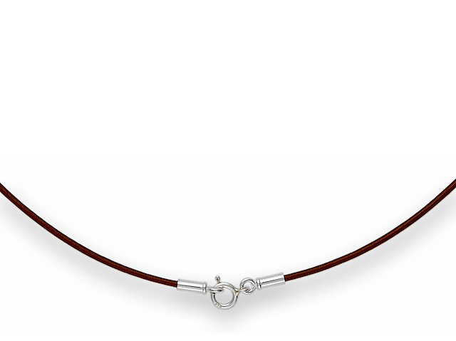 1mm Brown Leather Cord Necklace Choker 925 Sterling Silver Clasp 14″ – 36″ NYC