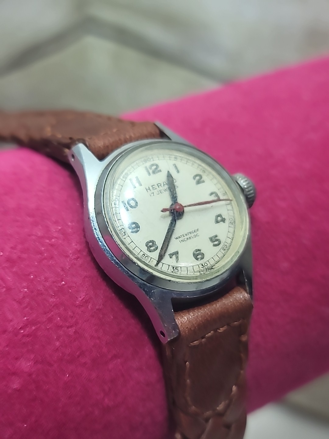 Vintage Herald (Aureole) 17 Jewel Military Style Watch , Small 22mm Works