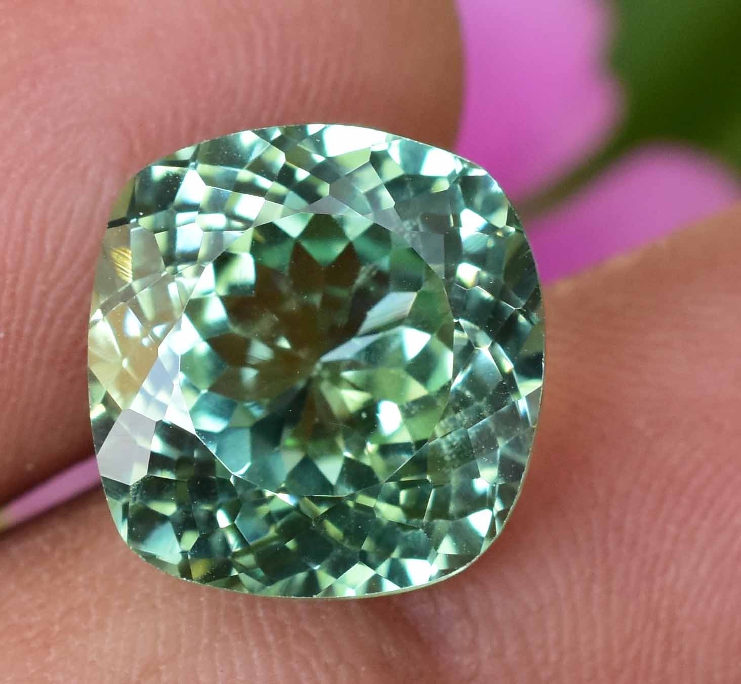 Natural Montana Green Sapphire 11.45CT Certified Stunning Cushion Loose Gemstone