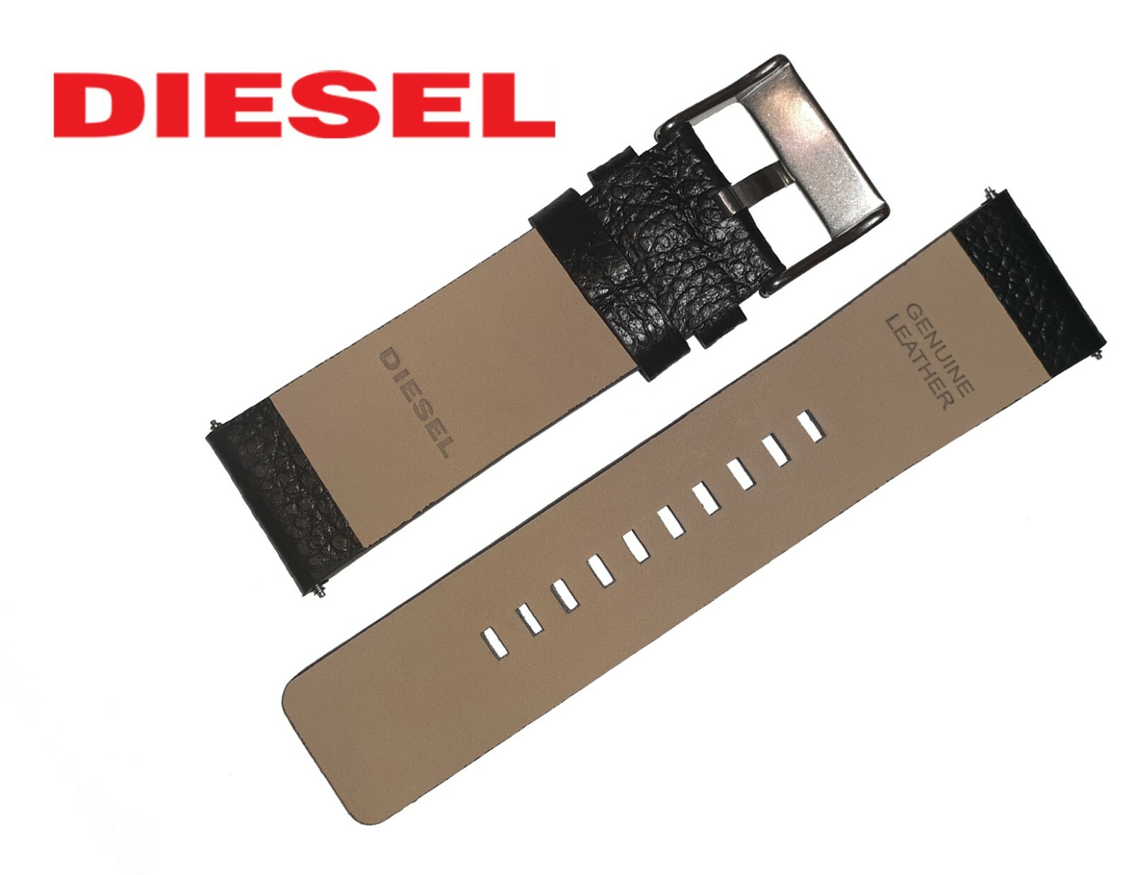 GENUINE DIESEL Watch Strap Band BLACK/ BROWN 22mm 24mm 26mm 28mm