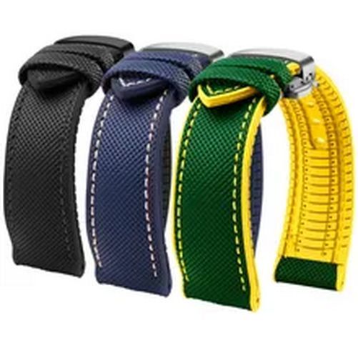 Waterproof Watch Band Nylon Rubber Colorful Pin Buckle Clasp Straps 20-24mm