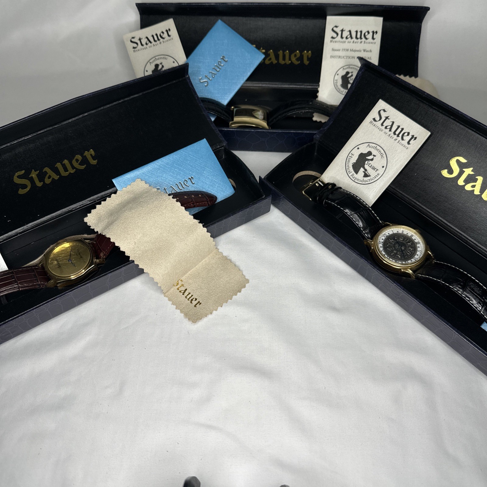 Stauer Men’s Watch Lot Of 3 See Pics, Need Batteries
