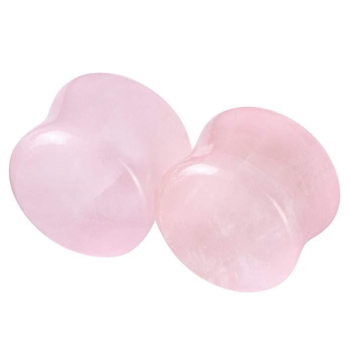 Ear Gauges Organic Stone Ear Plugs Flesh Tunnels 2G,0G,00G,12,14,16MM – 1Pair US