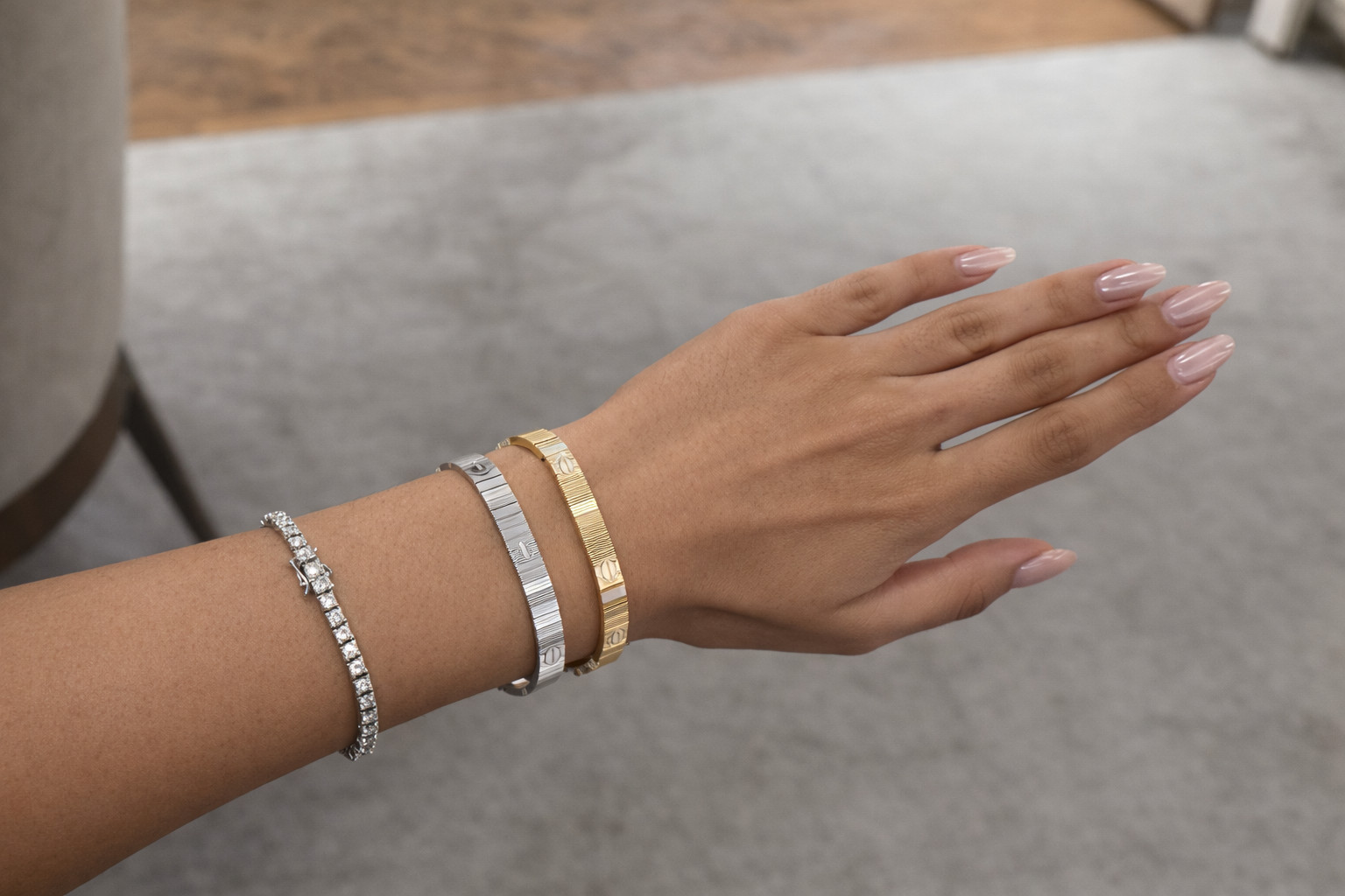 Solid Gold 10K Wedding Wedding Women Bracelet Flexible Luxury Bracelet Gift